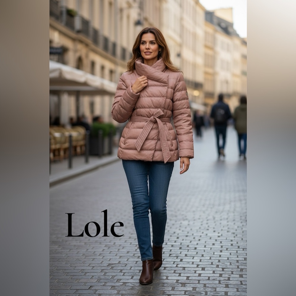 Lole Taupe Quilted Belted Jacket